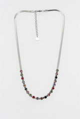 Collier fin avec petites perles de couleur