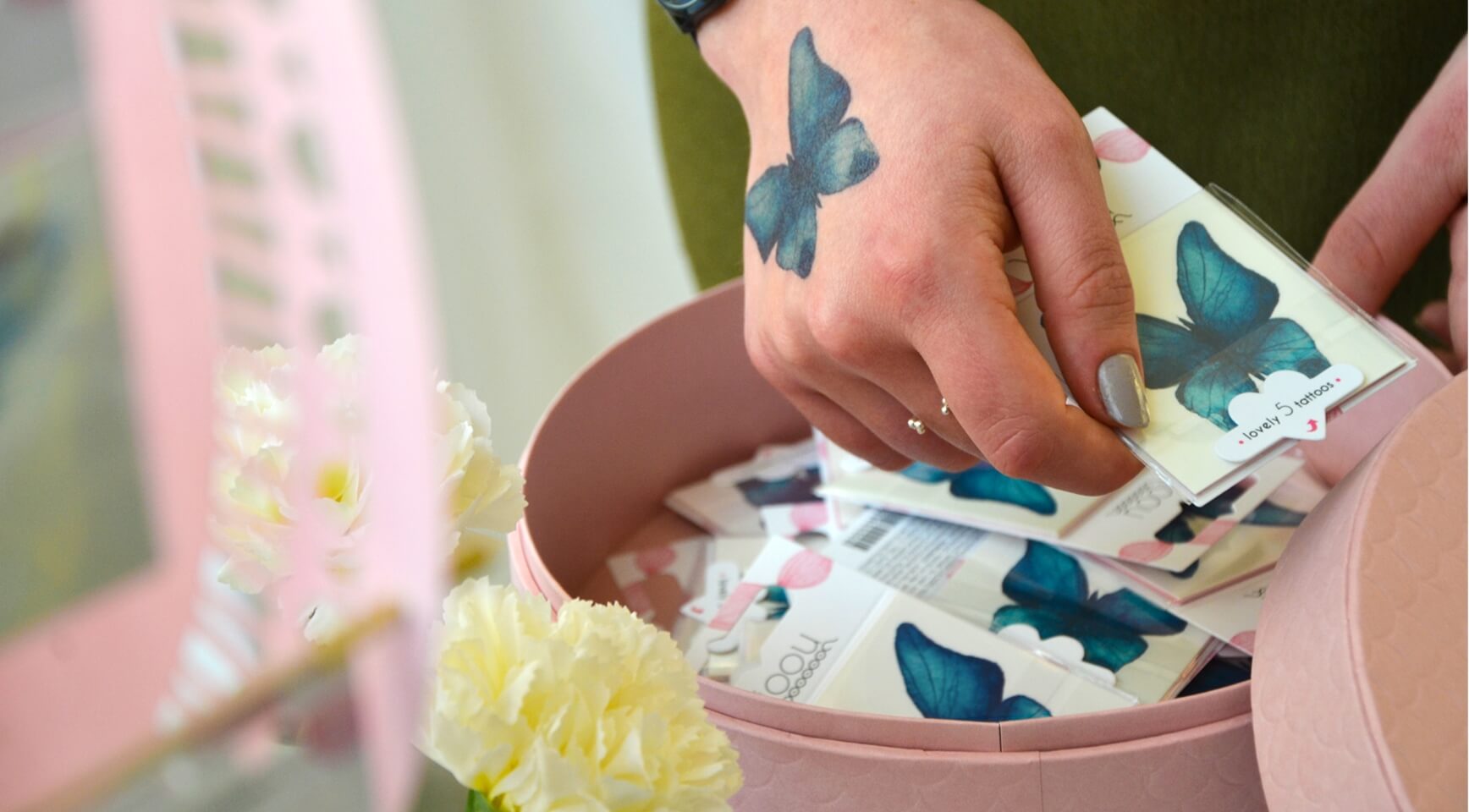 Tattoo Lovely - Papillon bleu