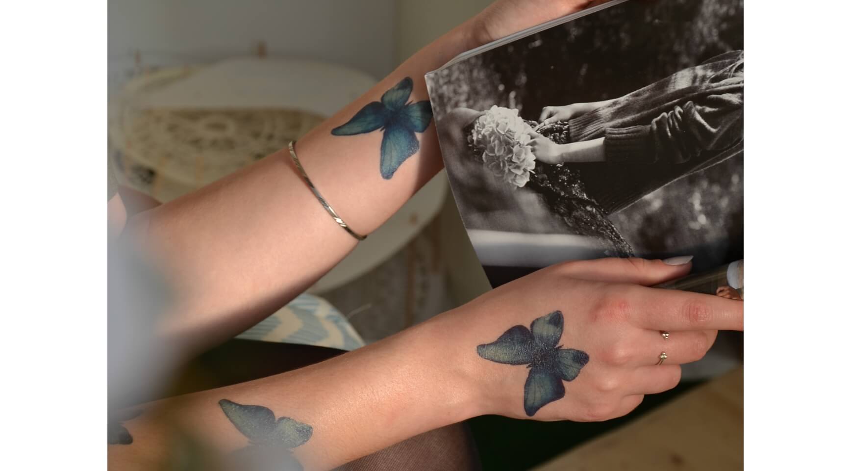 Tattoo Lovely - Papillon bleu