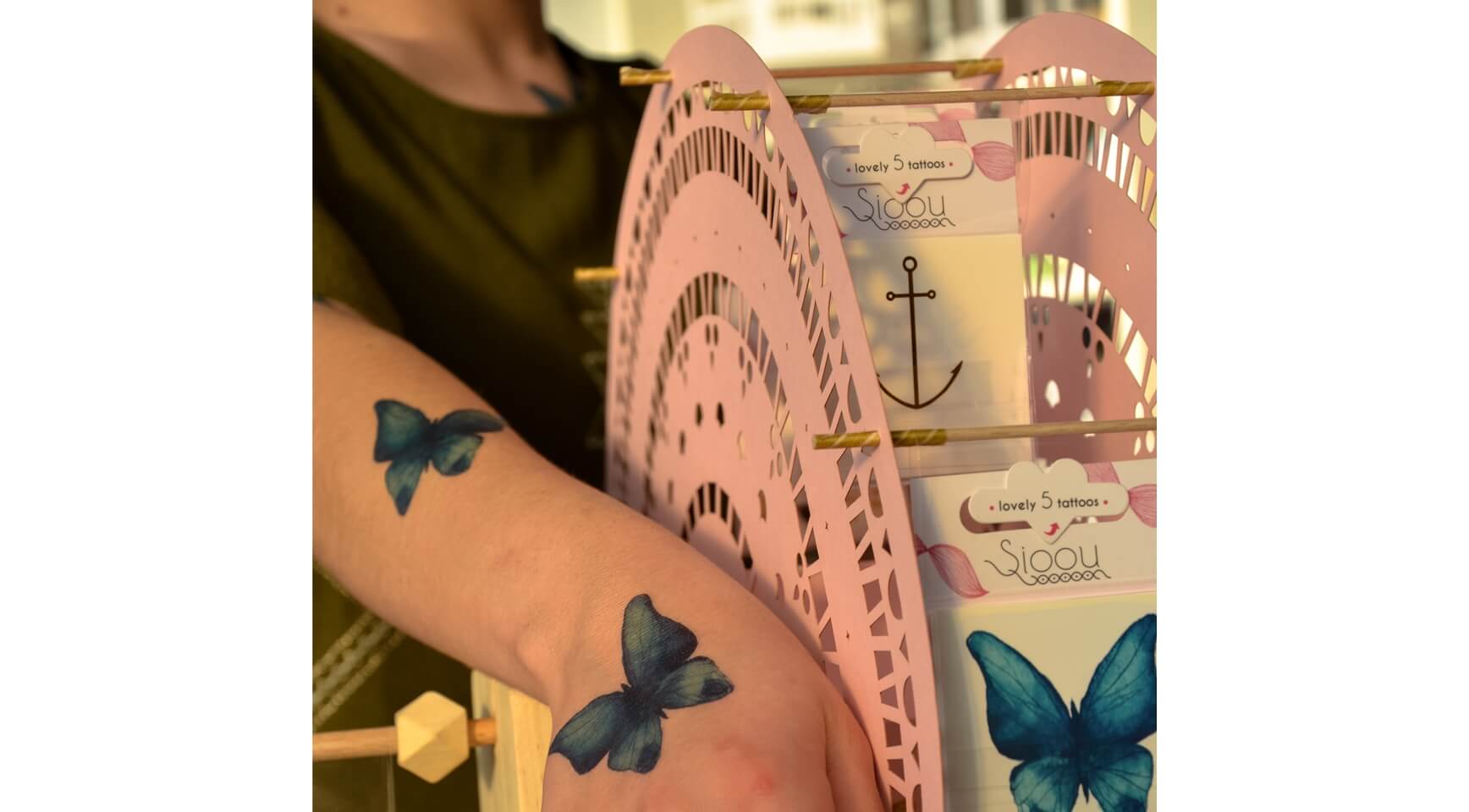 Tattoo Lovely - Papillon bleu
