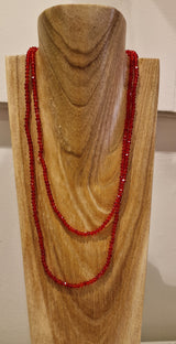 Collier perles - Rouge
