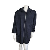 Manteau à capuche en laine bouclée