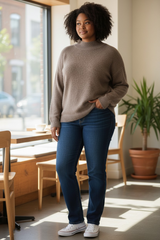 Pull col cheminée en Alpaga