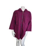 Manteau à capuche en laine bouclée