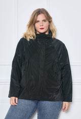 Veste imperméable à tirette noire