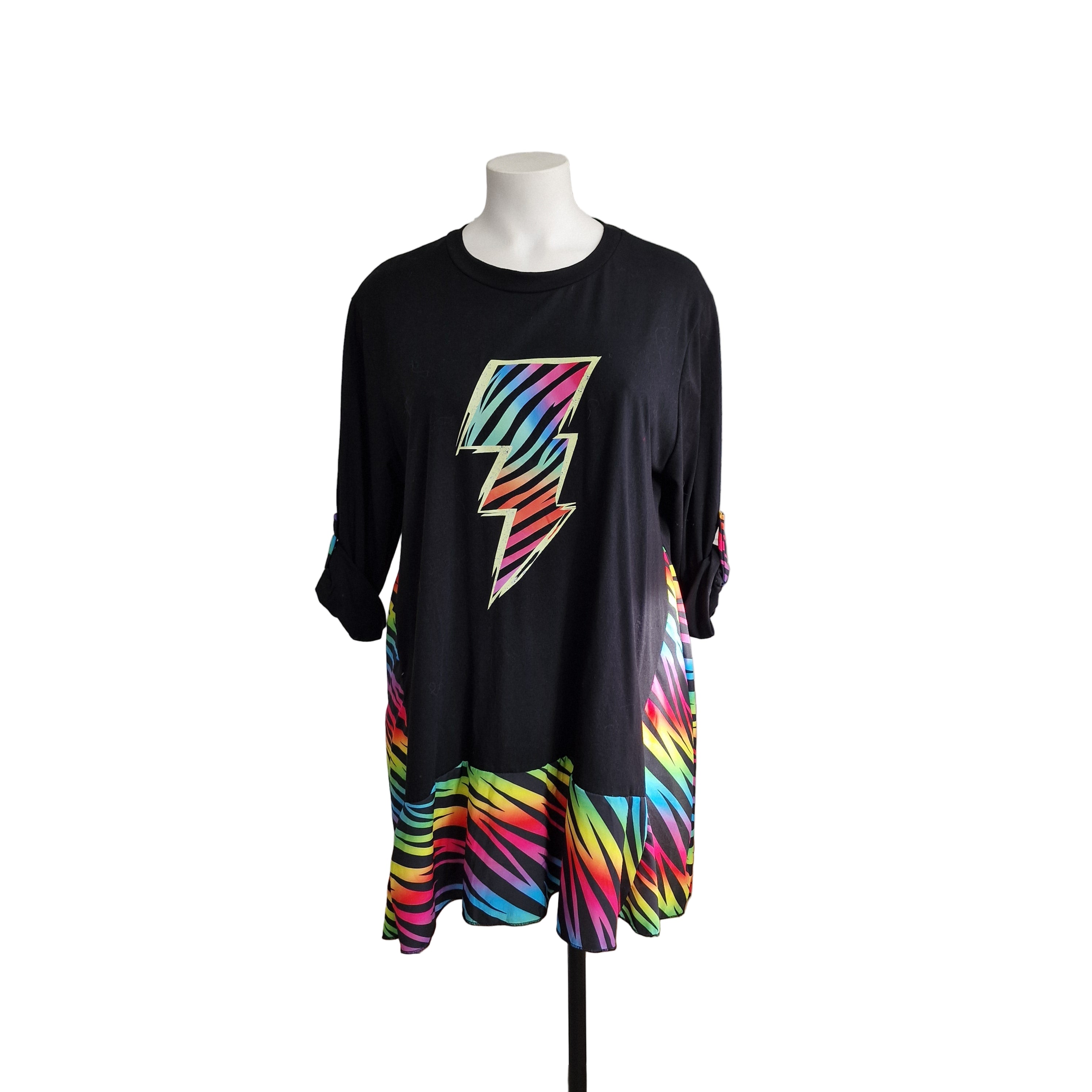 Robe courte éclair coloré