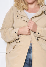 Veste imperméable à tirette beige