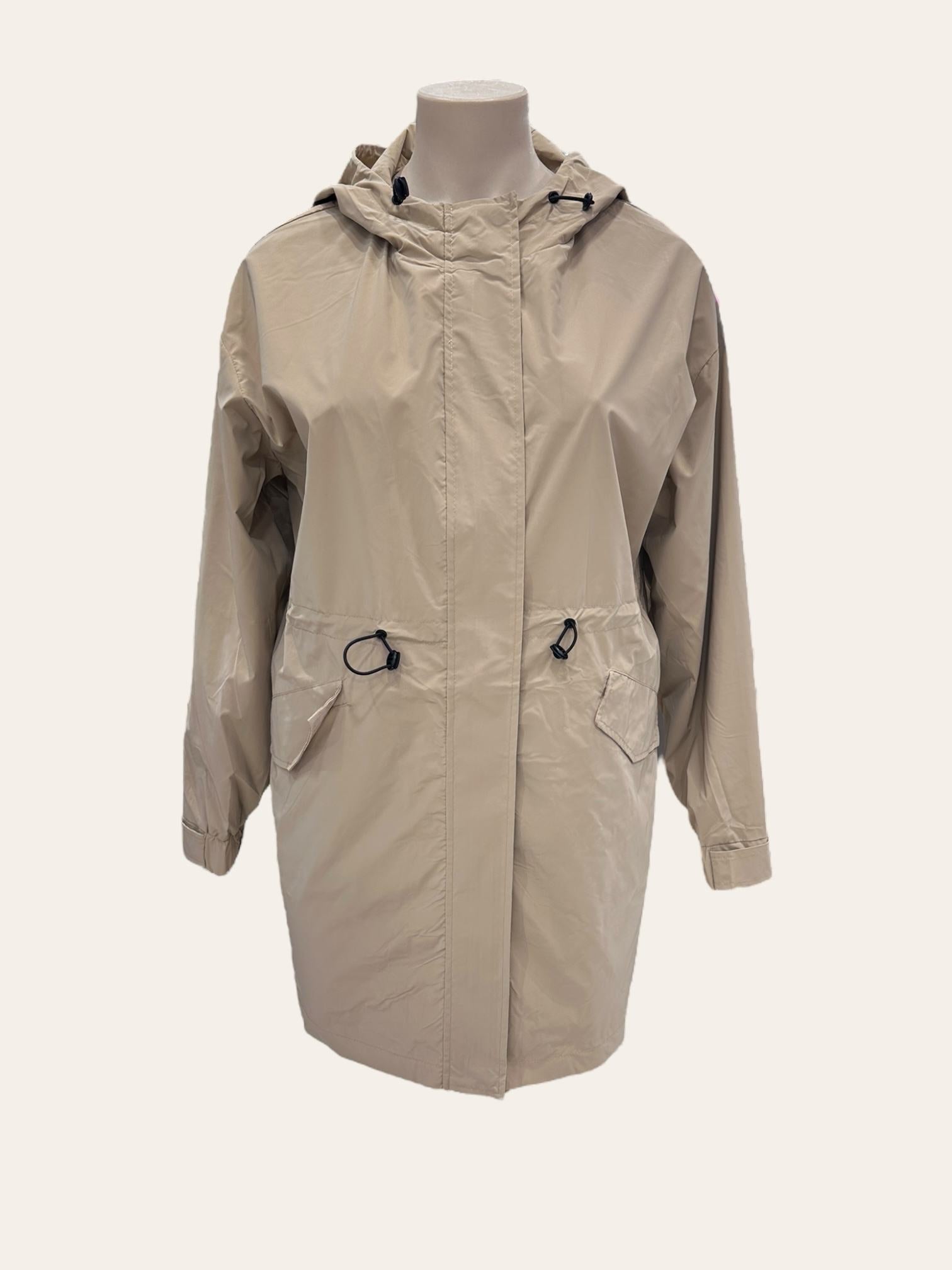 Veste imperméable à tirette beige