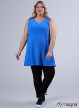 Top stretch uni bleu