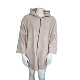 Manteau à capuche en laine bouclée