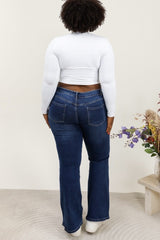 Pantalon jeans coupe flare (évasée) cœurs brillants