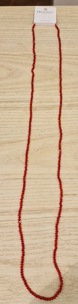 Collier perles - Rouge