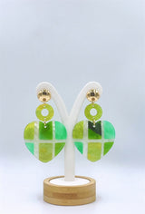 Boucles d'oreilles - Coeurs à carreaux