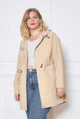 Veste imperméable à tirette beige
