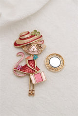 Broche aimantée - Chat valise