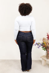 Pantalon jeans coupe flare (évasée) foncé