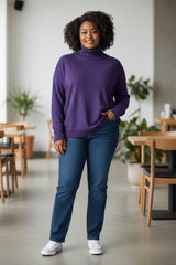 Pull col roulé pailleté