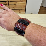 Bracelet élastiqué Bordeaux et Noir