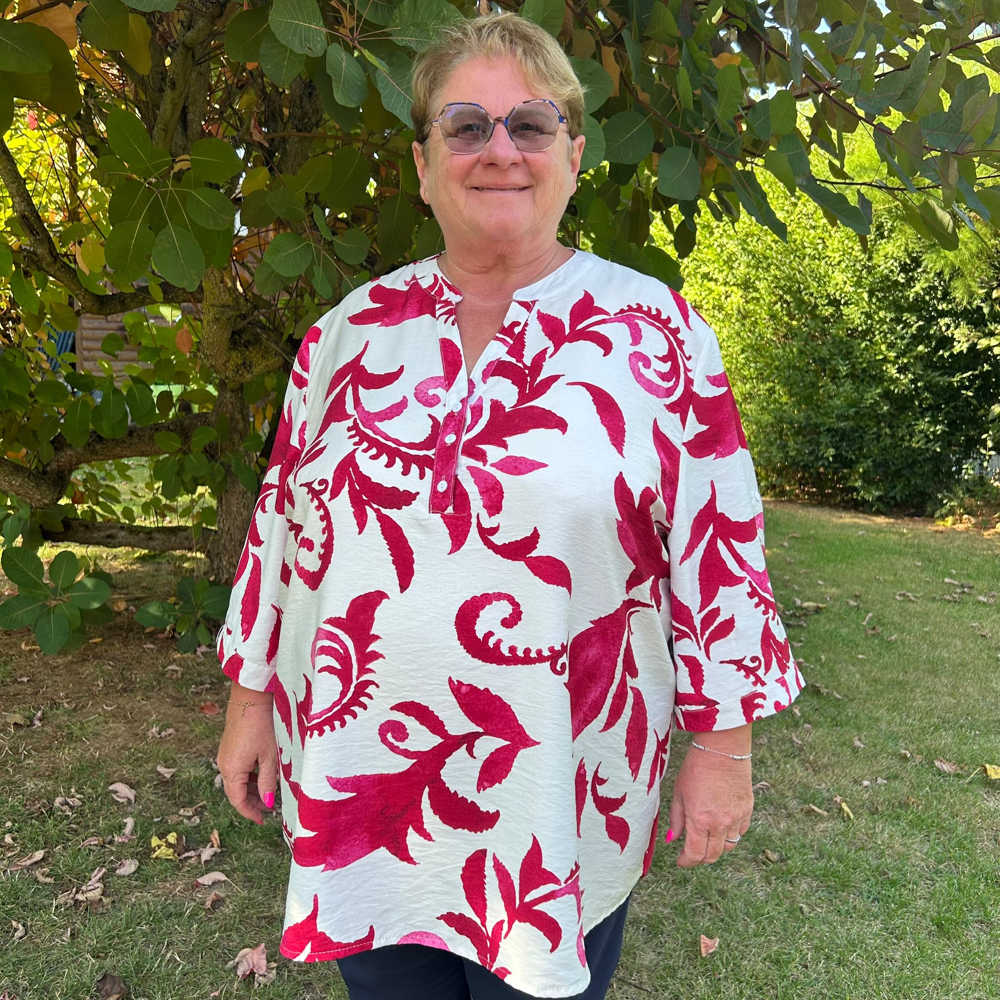 Tunique  feuilles rouges