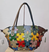 Sac à main puzzle en cuir