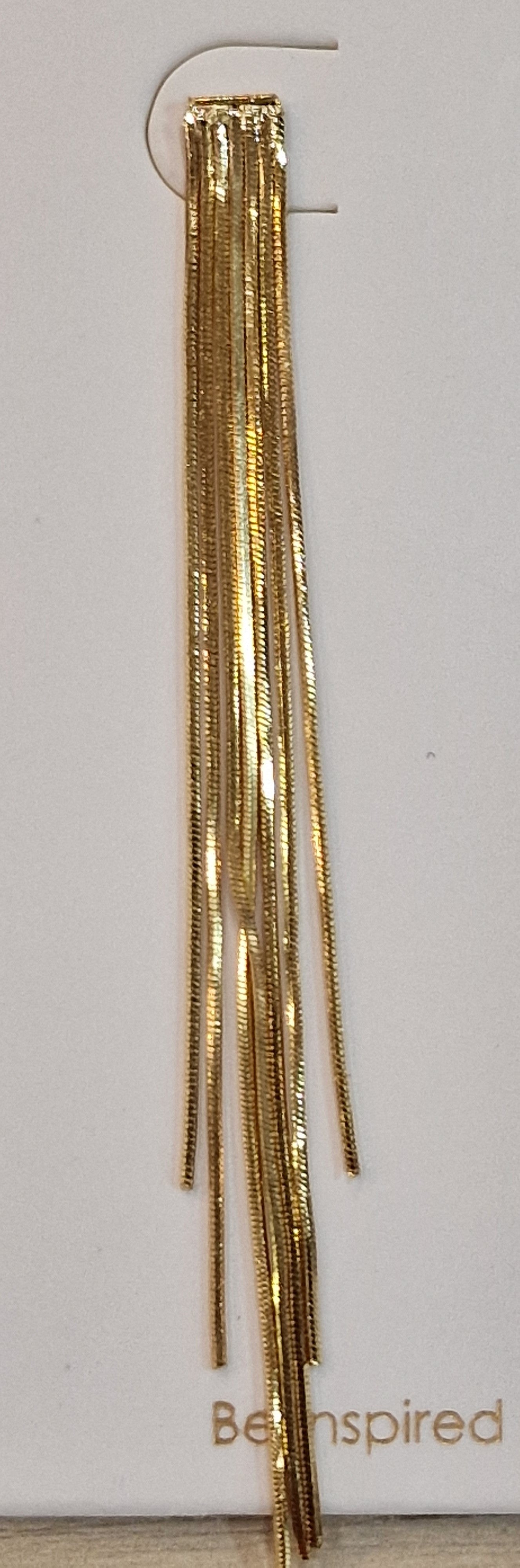 Boucles d'oreilles avec long filaments dorés