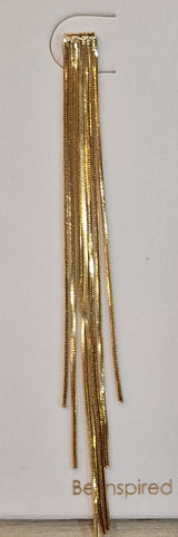Boucles d'oreilles avec long filaments dorés