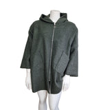 Manteau à capuche en laine bouclée