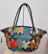Sac à main puzzle en cuir