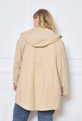 Veste imperméable à tirette beige
