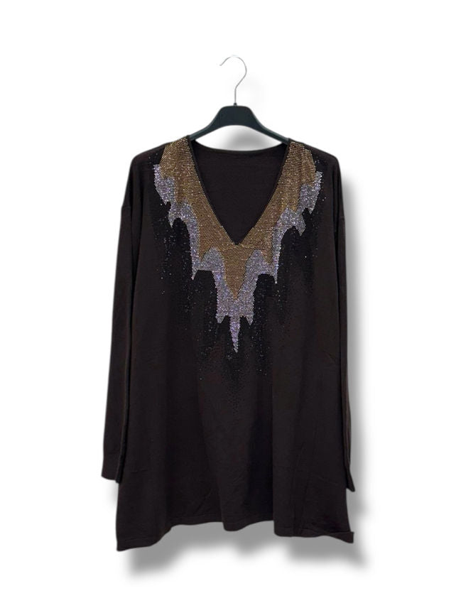 Pull avec col en strass