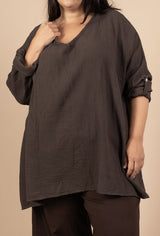 Tunique en gaze de coton manches longues