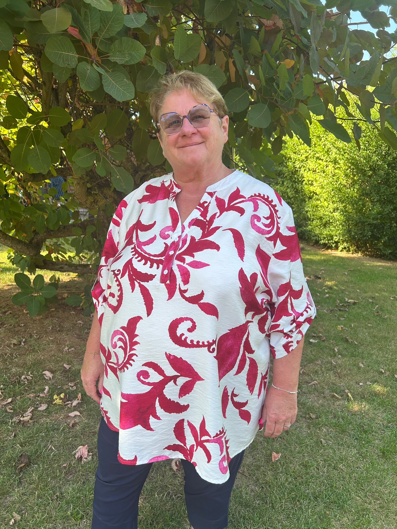 Tunique  feuilles rouges