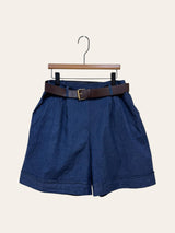 Short en coton avec ceinture