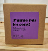 Bougie artisanale - J'aime pas les gens! (Violette)