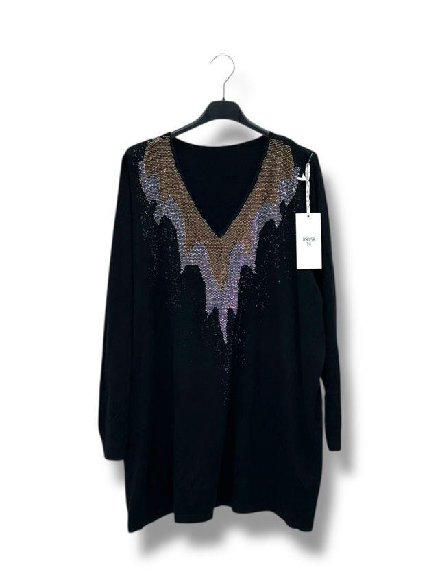 Pull avec col en strass