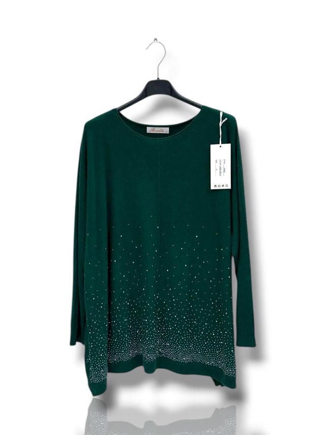 Pull avec pluie de strass