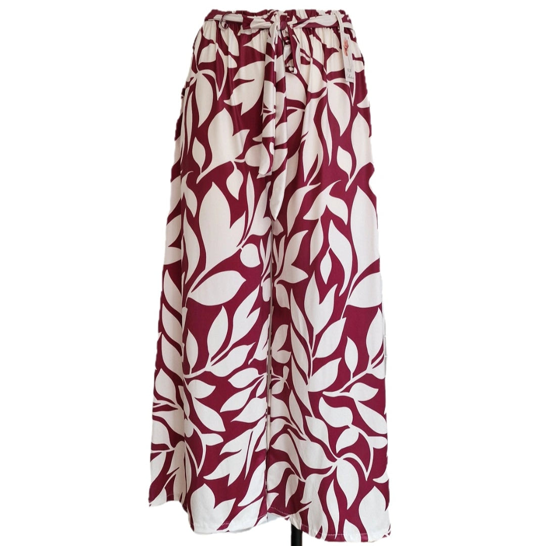 Pantalon fluide imprimé feuilles