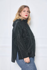 Veste imperméable à tirette noire