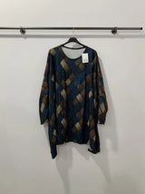 Tunique imprimée oversize - laine tressée