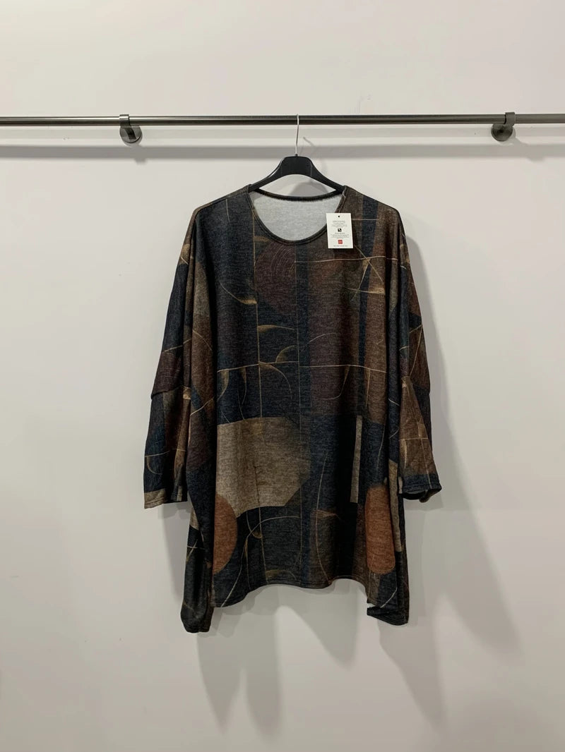 Tunique imprimée oversize - Formes géométriques