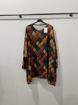 Tunique imprimée oversize - laine tressée