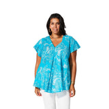 Tunique évasée turquoise cachemire