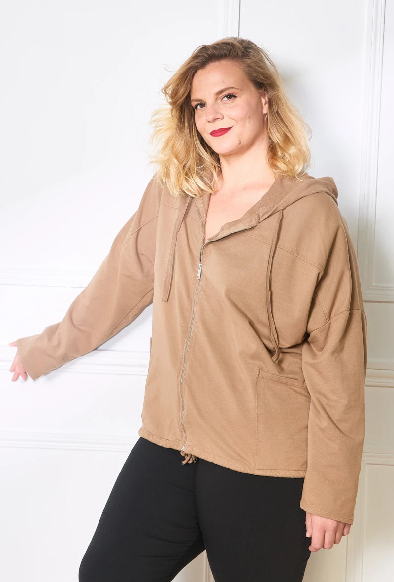 Gilet avec tirette à capuche coloré