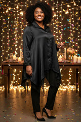 Robe chemise brillante avec tule