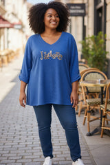 Pull col V "J'adore" (nouvelle version)