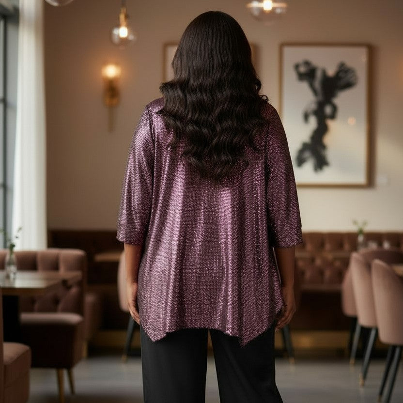 Tunique KATY Courte Pailletée - Rose