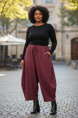 Pantalon style sarouel avec taille élastique