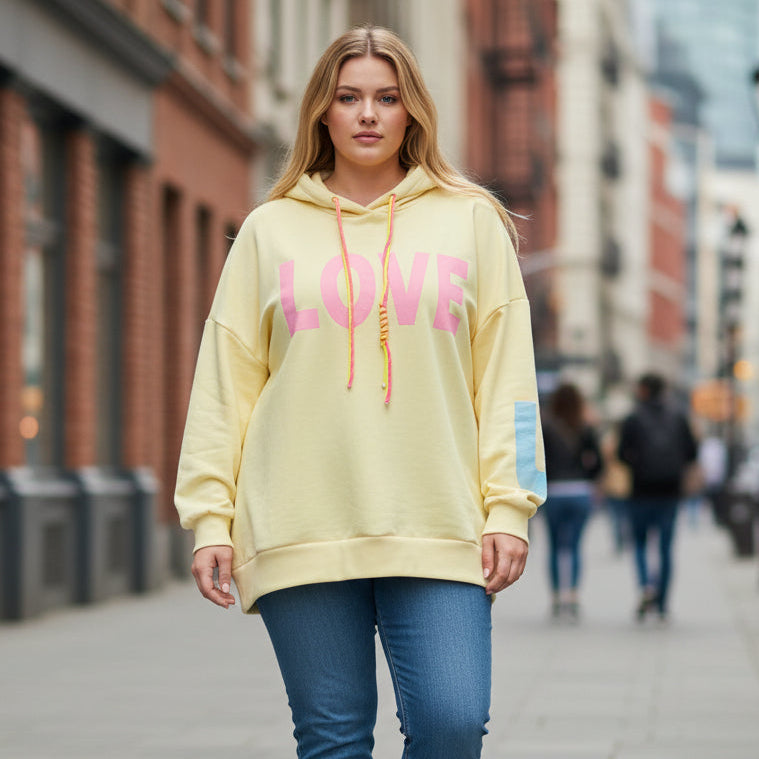 Sweat "I ... LOVE ... U" à capuche