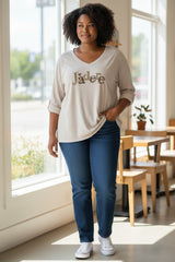 Pull col V "J'adore" (nouvelle version)