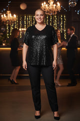 Tunique manches courtes à sequins